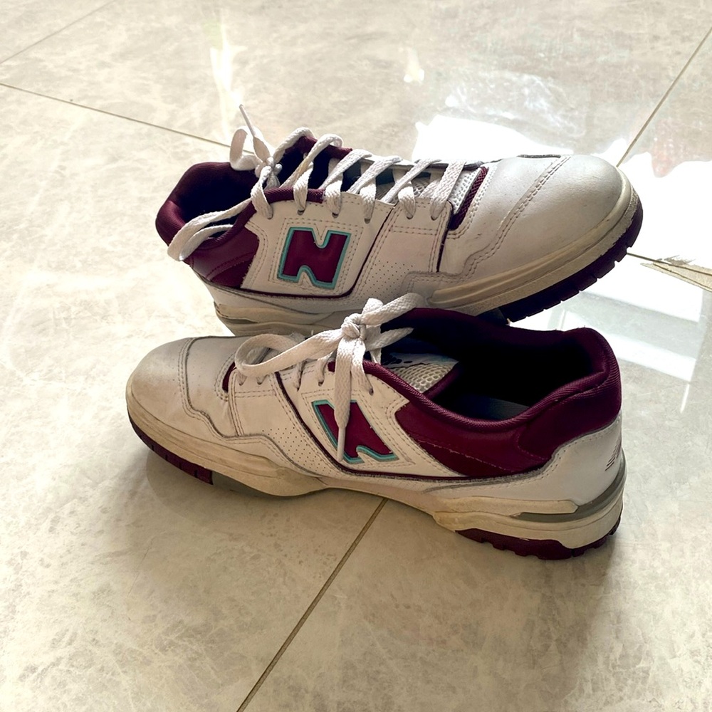NEWBALANCE 550’s. Maroon,teal, and white. Size 7 Boys. Used excellent condition.
